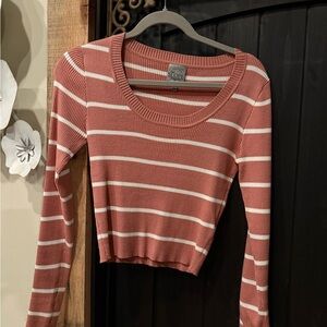 The Slope /  Women's Striped Pink Sweater